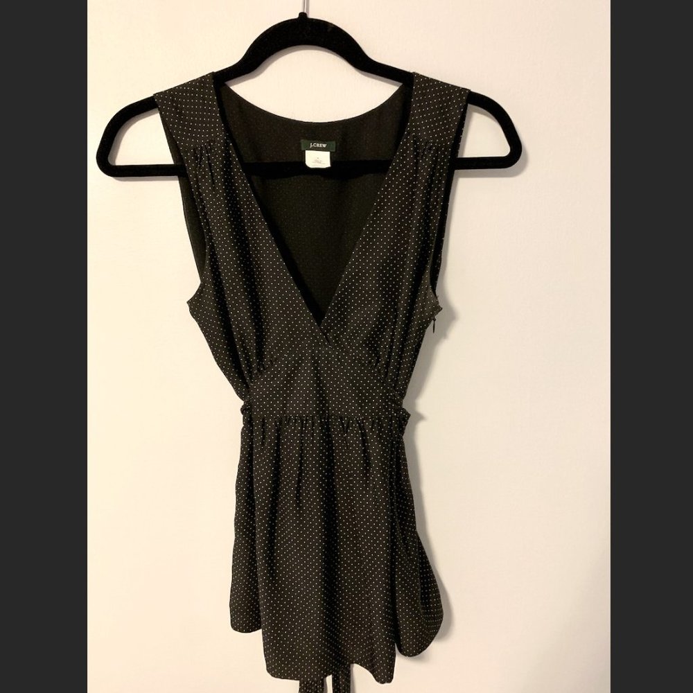 J. Crew Polka Dot Silk Top